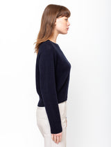 Allude - Cashmere Round Neck Sweater - Deep Night - Verdalina