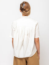 Apuntob - Short Sleeve Shirt with Back Pleats - Milk - Verdalina