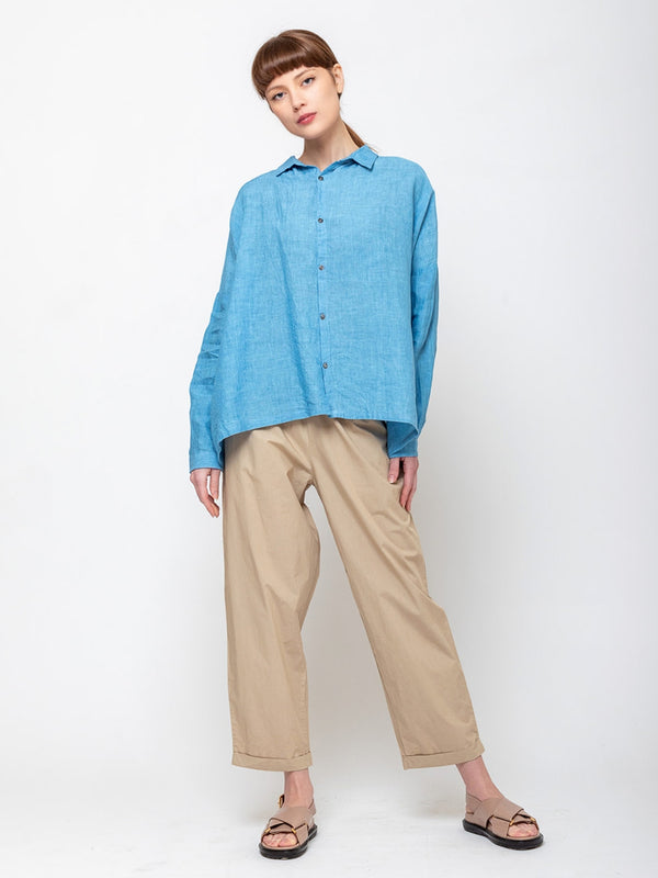 Ichi Antiquites - Linen Shirt - Indigo Light - Verdalina