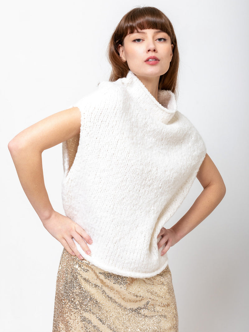 Lauren Manoogian - Hand Knit Shoulder Shell - White - Verdalina