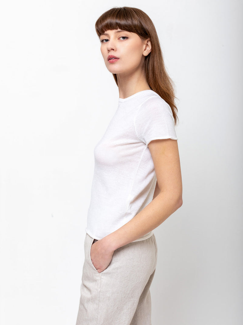 Lauren Manoogian - Super Fine Baby Tee - White - Verdalina