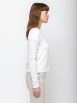 Lauren Manoogian - Super Fine Crewneck Cardigan - White - Verdalina