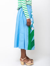 Mii Collections - Mona Embroidered Skirt - Sky Blue - Verdalina