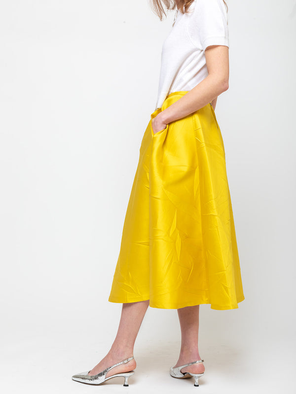 Odeeh - Macro Crinkle Skirt - Lemon - Verdalina