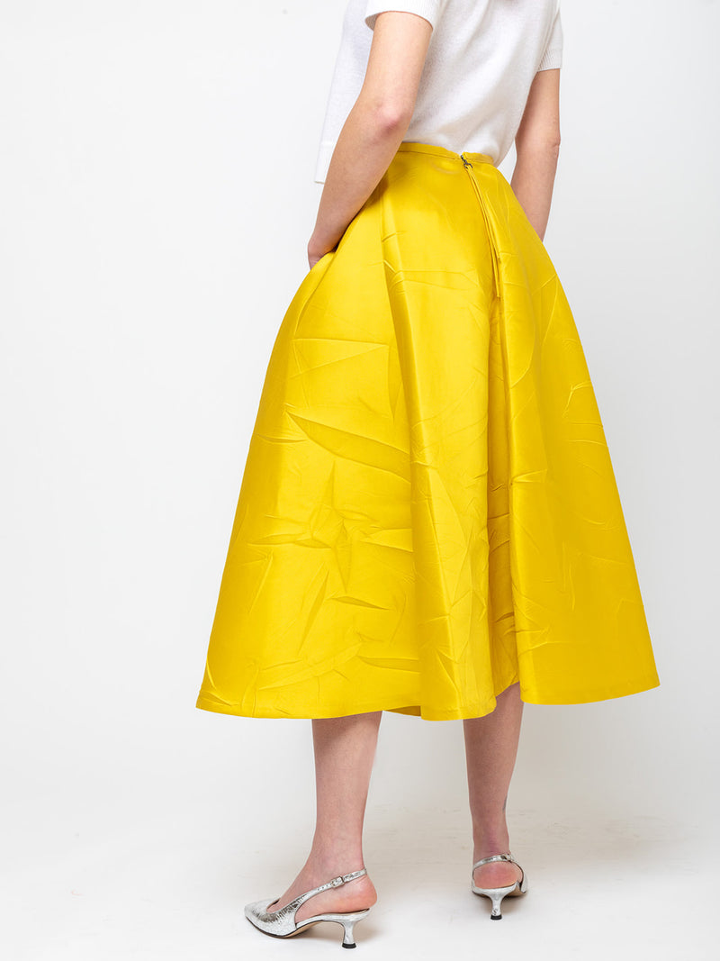 Odeeh - Macro Crinkle Skirt - Lemon - Verdalina