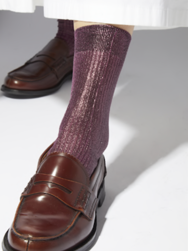 Maria La Rosa - Laminated Ribbed Socks - Verdalina