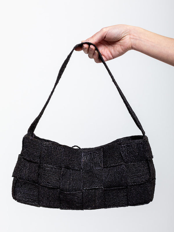 Sophie Digard - Raffia Woven Handbag - Nero - Verdalina