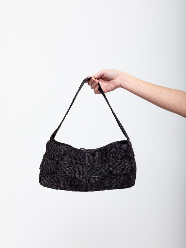 Sophie Digard - Raffia Woven Handbag - Nero - Verdalina