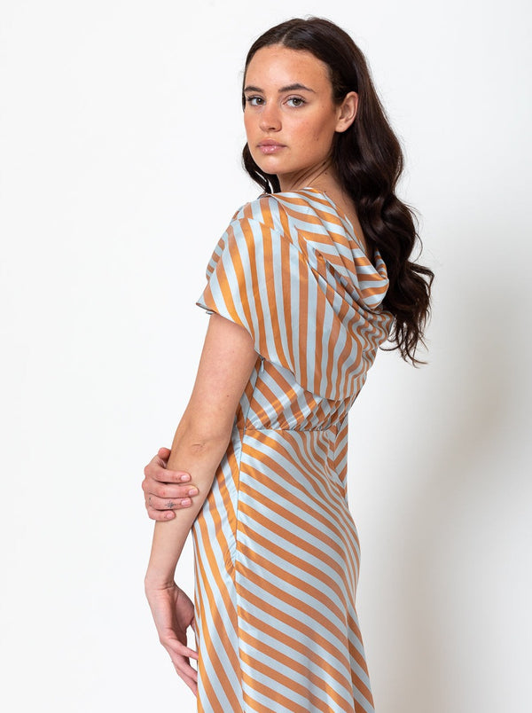 Thierry Colson - Whitney Midi Wrapped Dress - Bouboulina Stripes - Verdalina