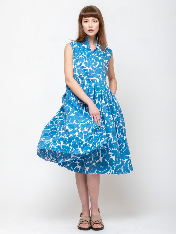 Aequamente - Cotton Flower Printed Dress - Verdalina