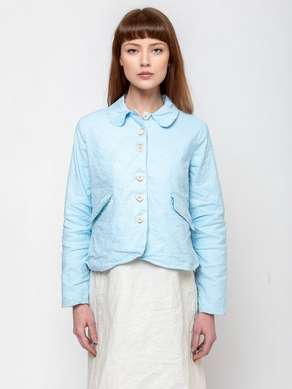 Aequamente - Cotton Wrinkled Jacket - Cielo - Verdalina