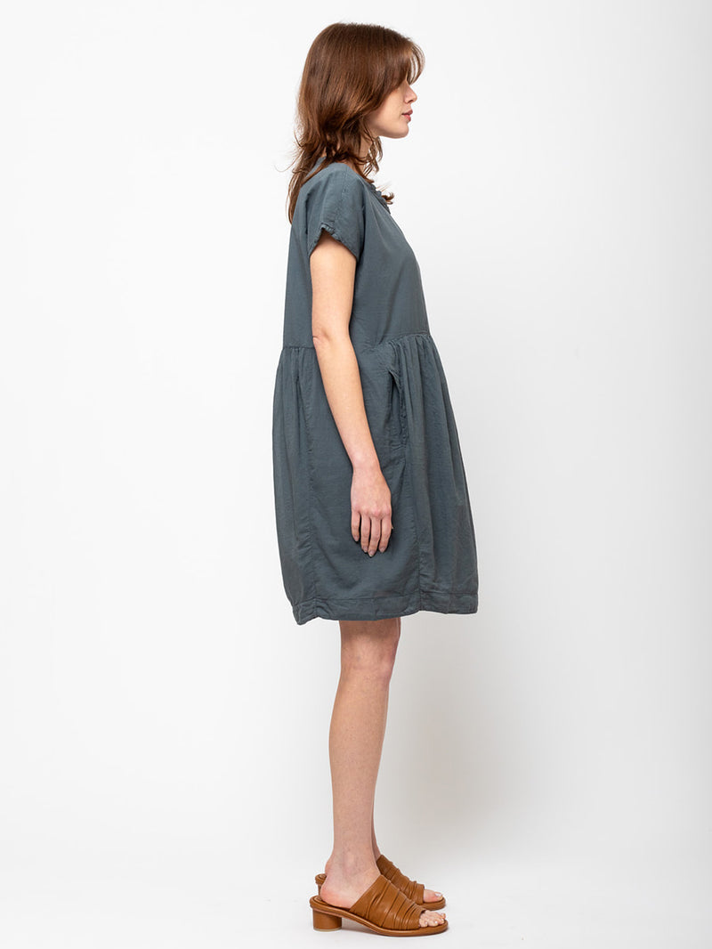 Aequamente - Cotton Voile Dress - Asfalto - Verdalina