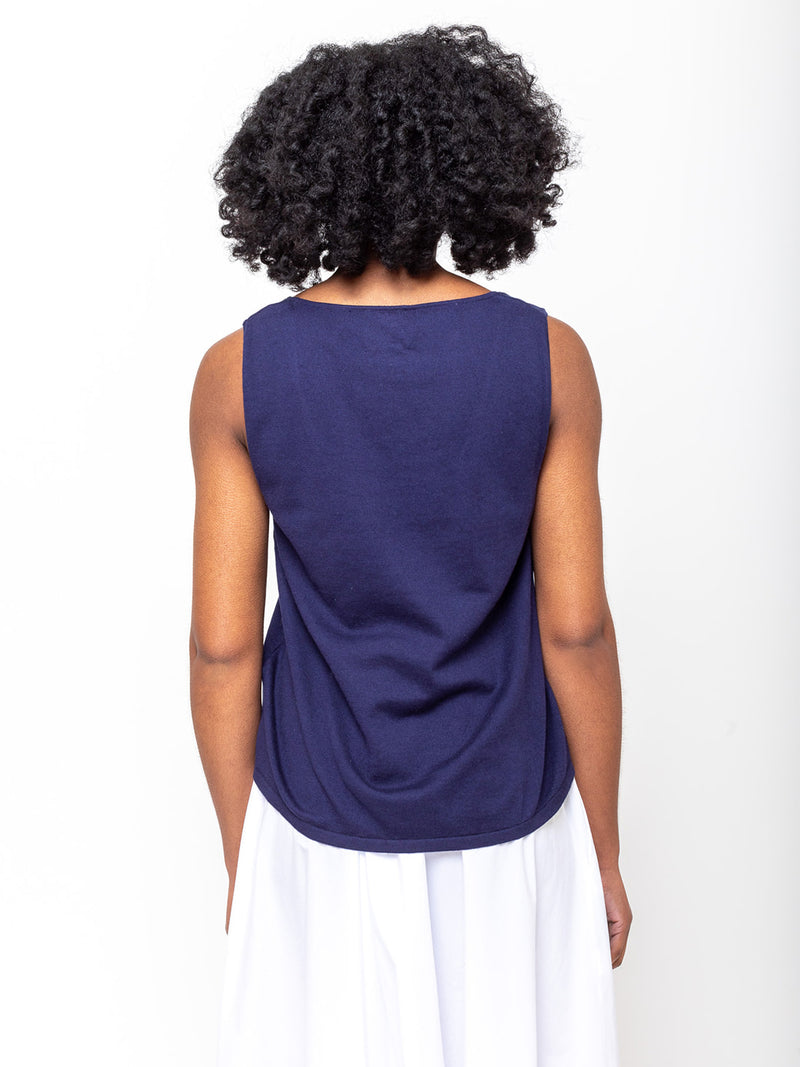 Allude - Knit Tank with Breast Pocket - Verdalina