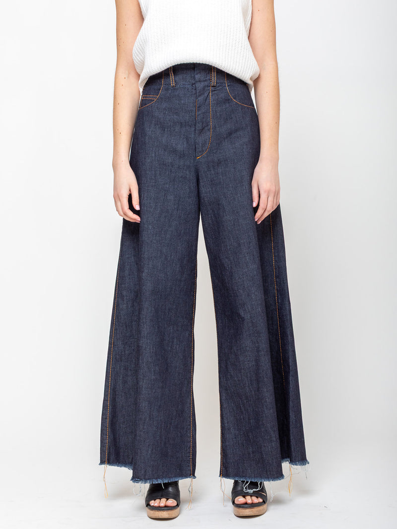 Susanne Bommer - Extra Wide Denim Pants - Dark Blue - Verdalina