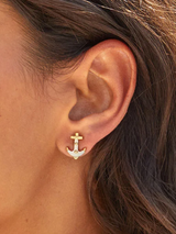 Clare V. - Anchor Stud Earrings - Verdalina