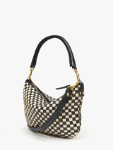 Clare V. - Petit Moyen Messenger - Black and Cream Woven Checker - Verdalina