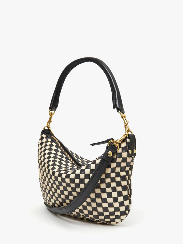 Clare V. - Petit Moyen - Black and Cream Woven Checker - Verdalina