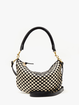 Clare V. - Petit Moyen Messenger - Black and Cream Woven Checker - Verdalina