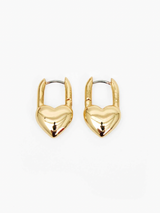 Clare V. - Puff Heart Huggie Earrings - Gold - Verdalina