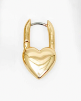 Clare V. - Puff Heart Huggie Earrings - Gold - Verdalina