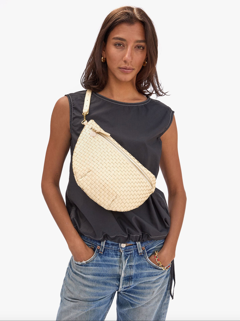 Clare V. - Grande Fanny - Woven Checker - Cream - Verdalina