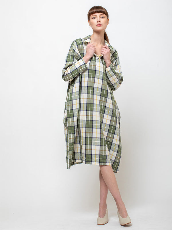 Gallego Desportes - Christine Dress - Green Check - Verdalina