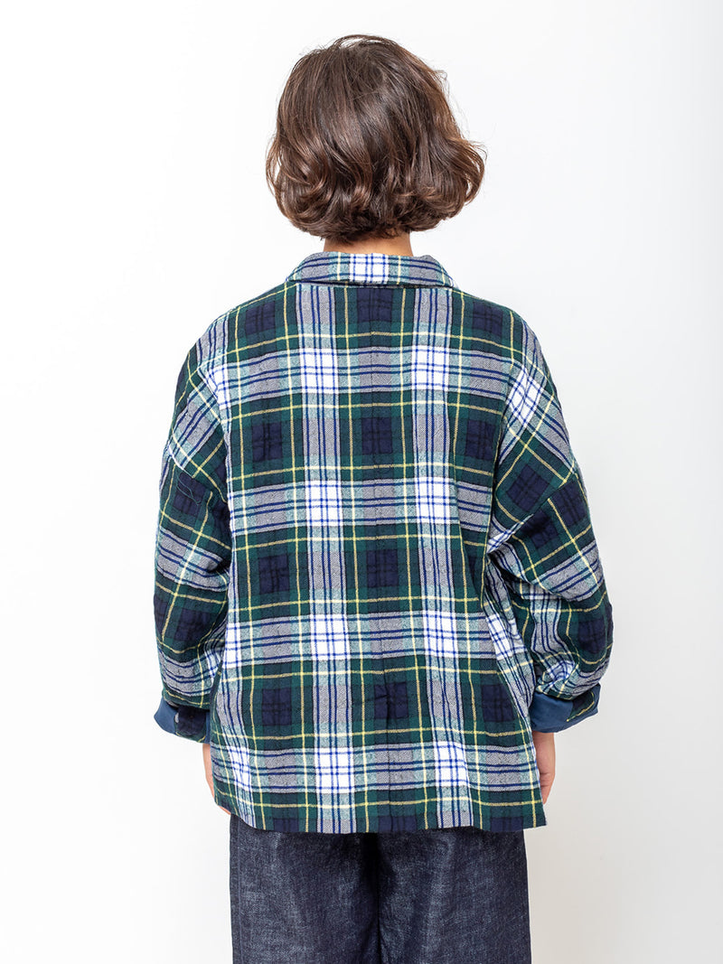 Ichi Antiquites - Wool Washer Tartan Jacket - Green - Verdalina