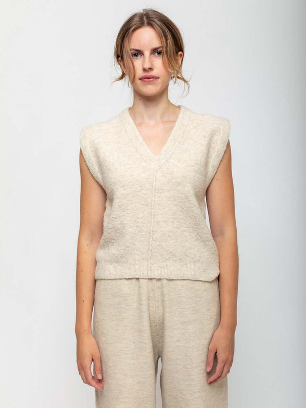 Lauren Manoogian - Fleece Vest - Ecru - Verdalina