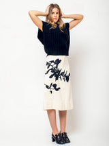 Mii Collections - Rose Embroidered Skirt - Off White - Verdalina