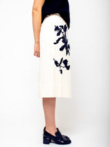 Mii Collections - Rose Embroidered Skirt - Off White - Verdalina