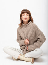 Lauren Manoogian - Handknit Purl Rollneck Sweater - Dust - Verdalina