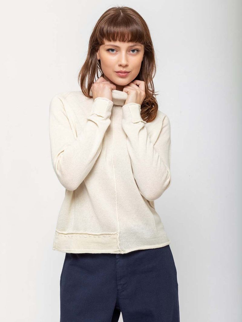 M J Watson - High Neck Pullover - Cashmere & Silk - Verdalina