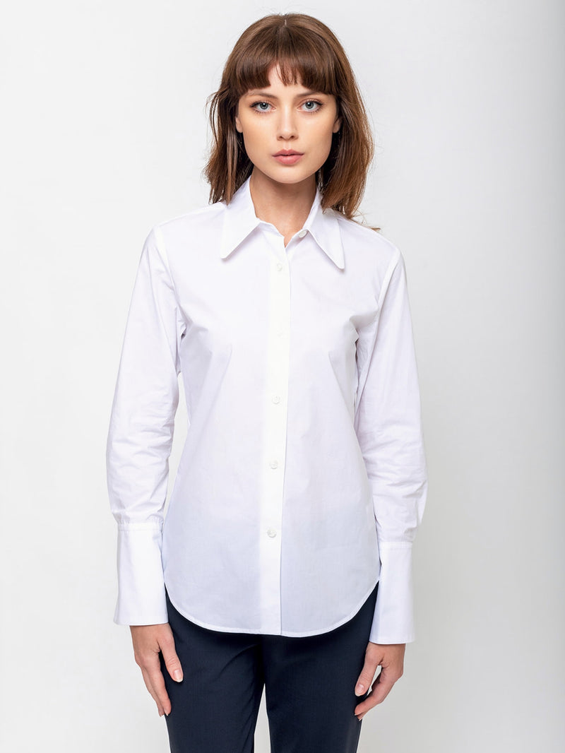 Odeeh - Cotton Button Front Shirt - White - Verdalina