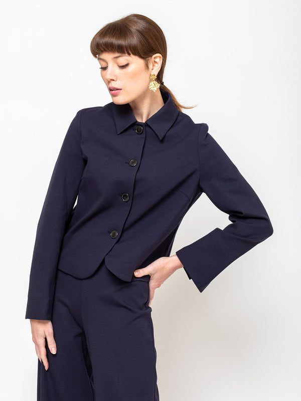 Odeeh - Ponti Knit Jacket - Midnight - Verdalina