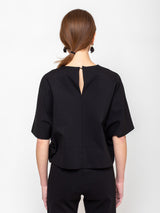 Odeeh - Ponti Knit Top - Jet Black - Verdalina