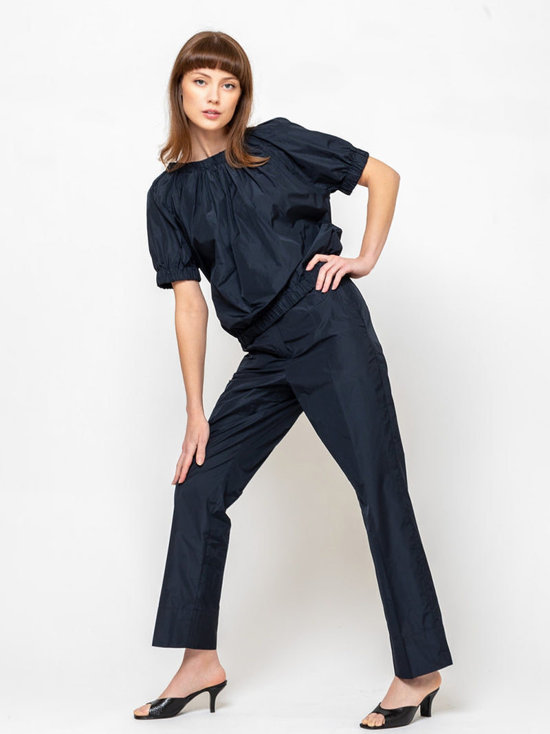 Odeeh - Ultra Light Taffeta Top - Navy - Verdalina