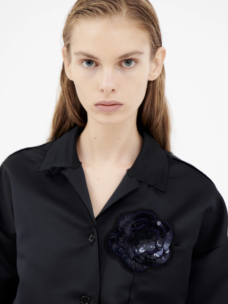 Odeeh - Satin Shirt - Midnight - Verdalina