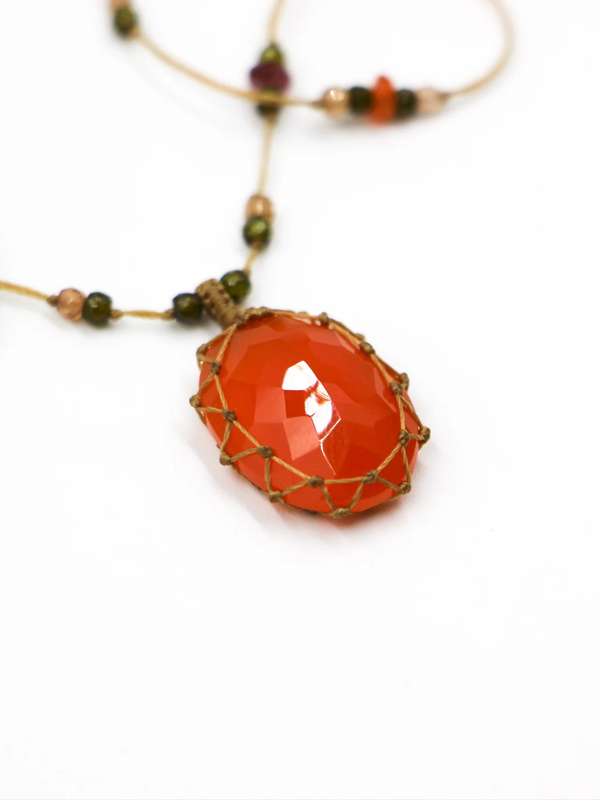 Sharing - Tibetan Necklace - Orange Onyx - Verdalina