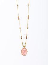 Sharing - Tibetan Necklace - Strawberry Pink Quartz - Verdalina