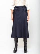 Sula - Bias Cut Skirt - Dark Navy - Verdalina