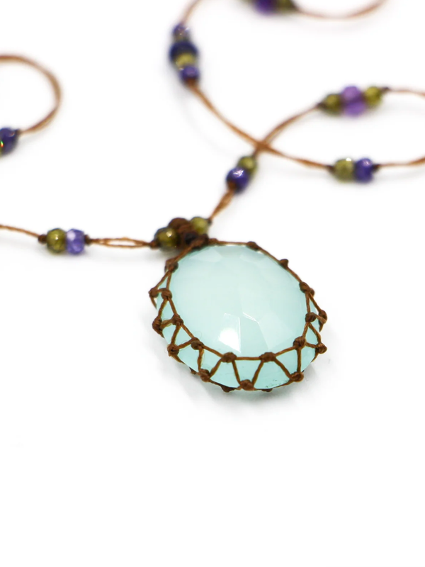 Sharing - Tibetan Necklace - Chalcedony Blue - Verdalina